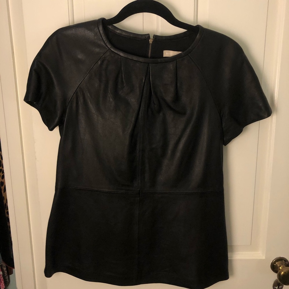 BANANA REPUBLIC Leather Short Sleeved Blouse